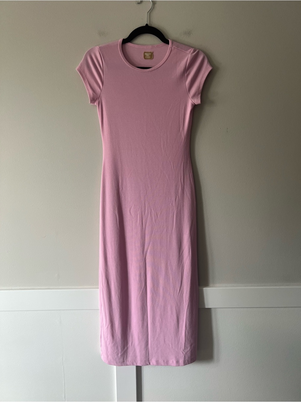 Free People Free-Est Pink Fitted Cap Sleeve Maxi Dress XS